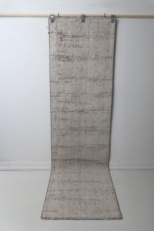 Vintage Turkish Flatweave Runner Rug, Handmade Wool Cotton Hallway Carpet