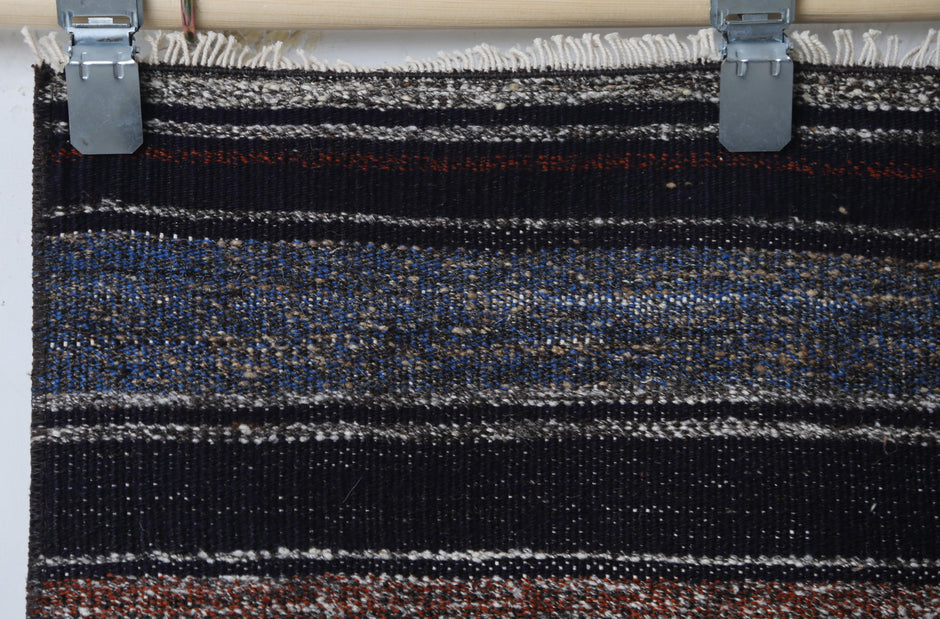 Side perspective, striped kilim pattern, hallway runner