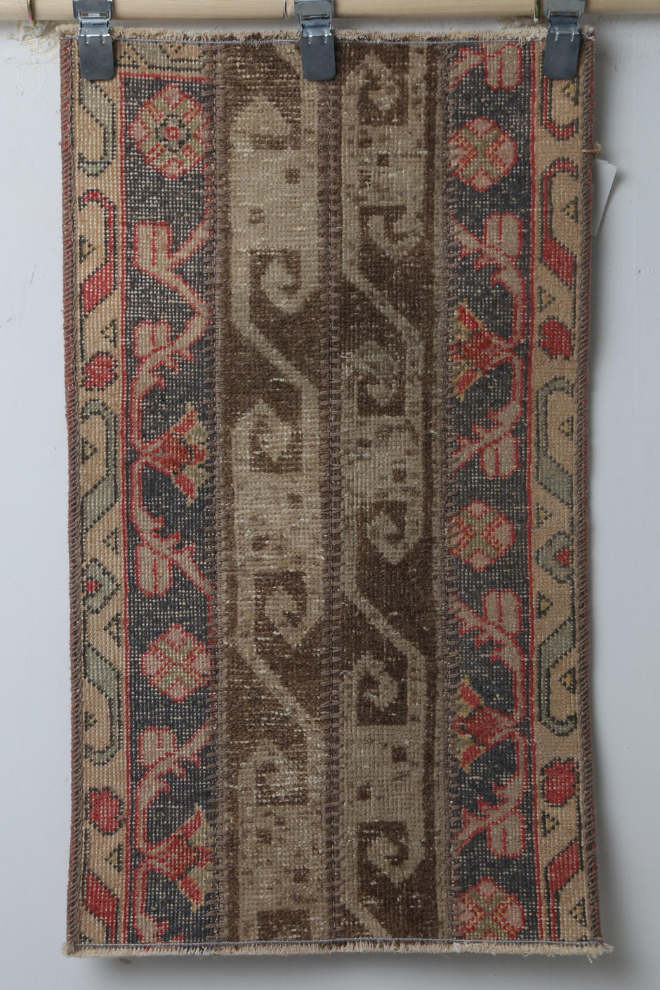 Patchwork doormat close-up, panel construction detail