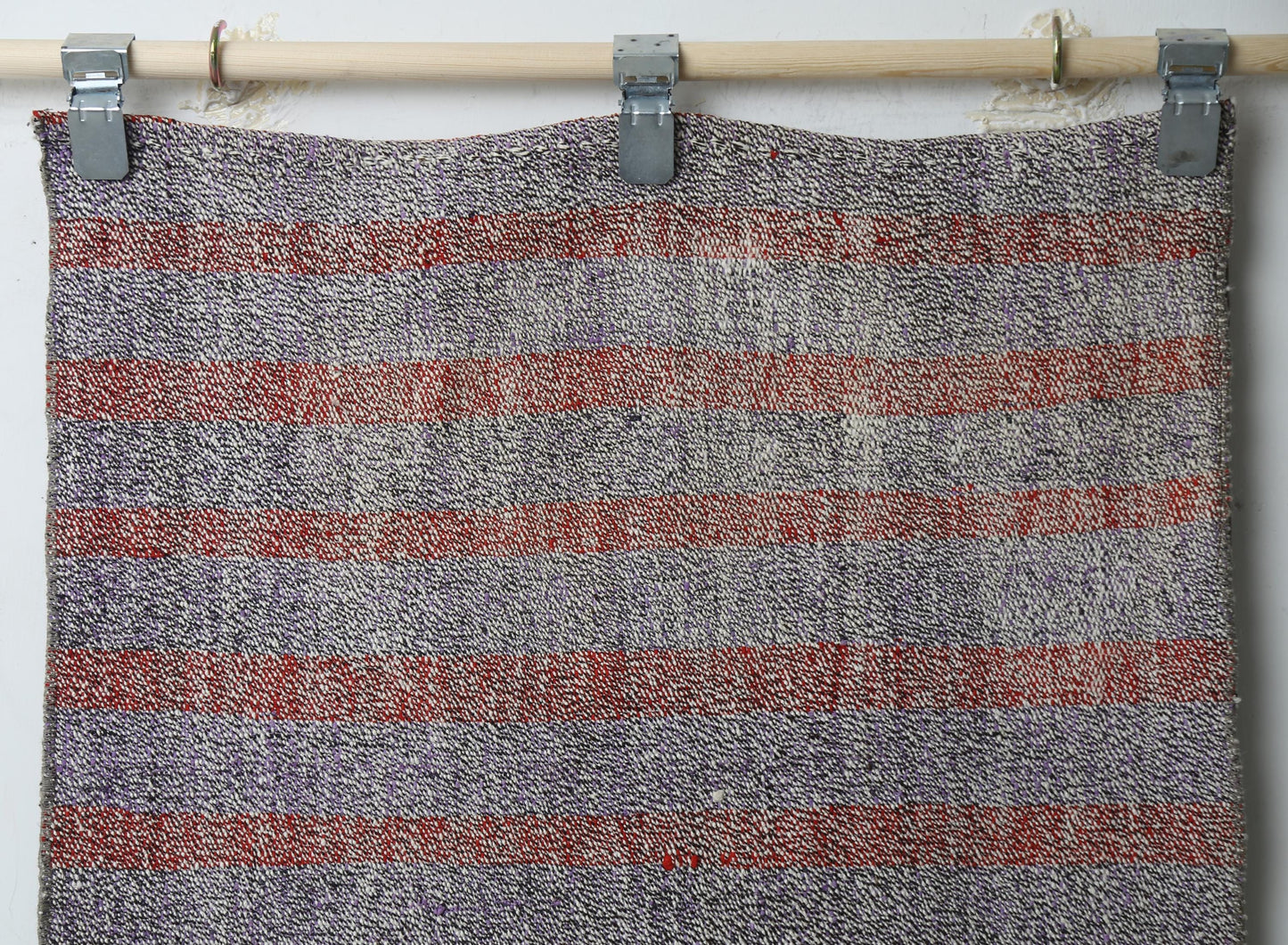 Vintage Turkish Flatweave Runner Rug, Handmade Anatolian Wool Cotton, Neutral Boho Hallway