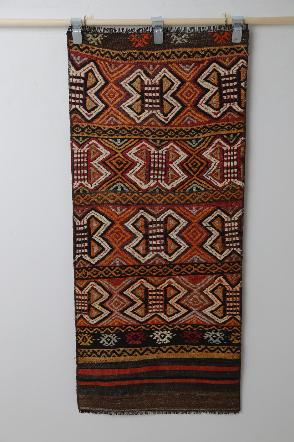Vintage Turkish Kilim Rug, Handmade Wool Tribal Runner (2'0" x 4'7")
