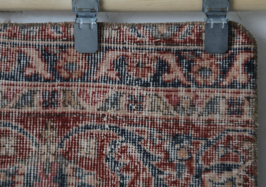 Side view, handmade texture and stitching, patchwork doormat