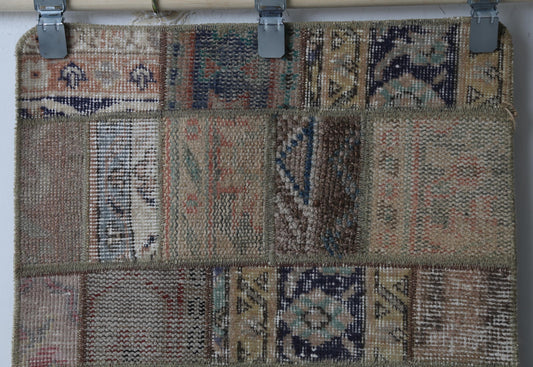 Back view, wool cotton weave construction, doormat