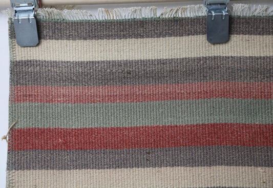 2'1 x 3'9 Vintage Turkish Kilim Doormat Rug, Handmade Wool Striped Multicolor Entry Rug