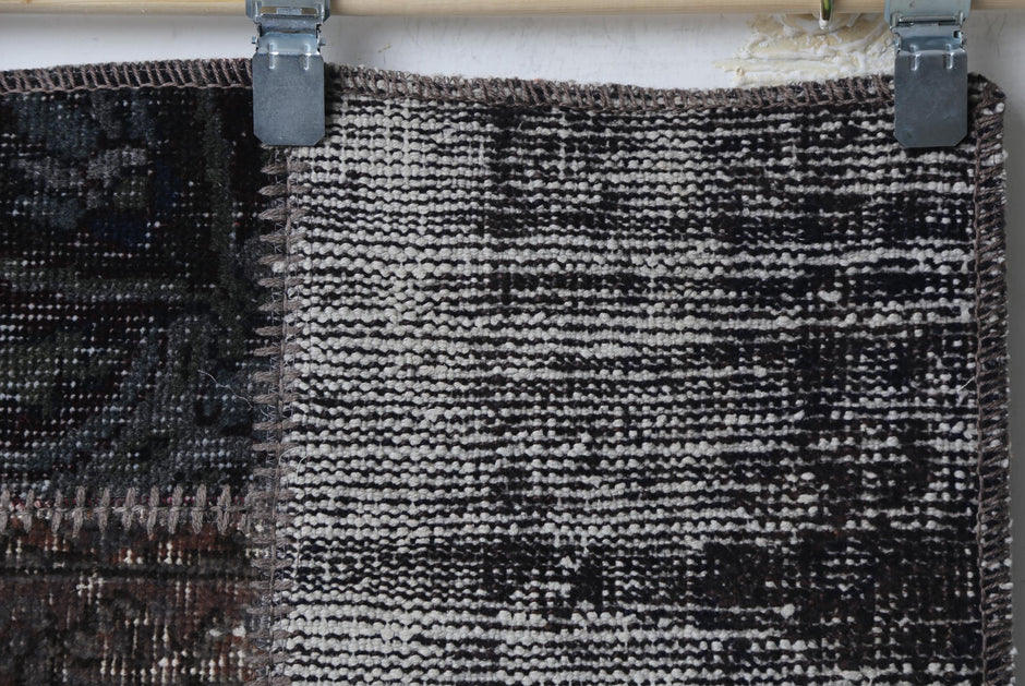 Side perspective, edge construction, patchwork doormat