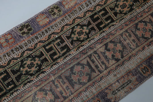Vintage Turkish Runner Rug 2'3 x 10'2 ft, Multicolor Patchwork Hallway Runner, Long Handmade Corridor Rug