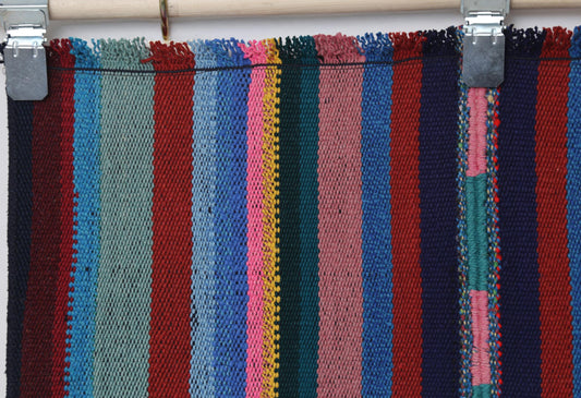 Vintage Turkish Kilim Runner 2'5 x 7'4 ft, Multicolor Striped Kilim Rug, Narrow Hallway Runner