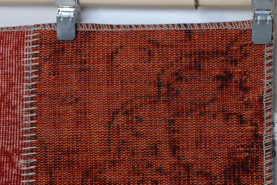 2'4 x 8' Vintage Turkish Patchwork Runner, Red Wool Cotton Kilim Runner, Long Hallway Rug
