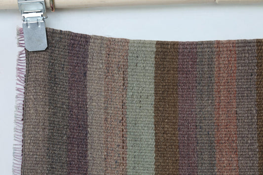 2x4 Vintage Turkish Kilim Runner Rug, Brown Striped Narrow Hallway Rug, Handmade Wool Small Runner