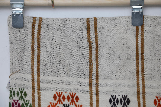 Vintage Turkish Kilim Runner Rug 2x6 ft, Striped Flatweave Rug, Beige Brown Handmade Boho Hallway Rug