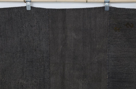 8x10 Vintage Hemp Patchwork Rug, Brown Handmade Turkish Area Rug, Minimal Oversized Floor Decor