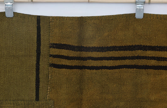 6x8 Vintage Hemp Patchwork Rug, Mustard Handmade Turkish Area Rug, Minimal Rustic Patchwork Carpet