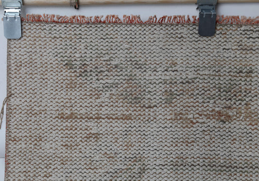 2x7 Vintage Turkish Runner Rug, Ivory Distressed Hallway Rug, Handmade Wool Cotton Narrow Carpet