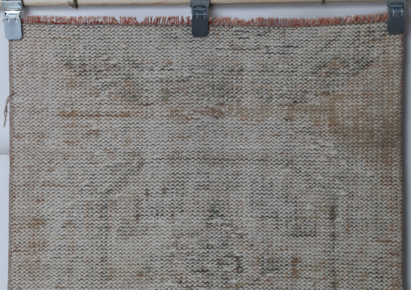2x7 Vintage Turkish Runner Rug, Ivory Distressed Hallway Rug, Handmade Wool Cotton Narrow Carpet