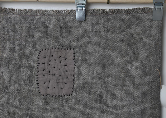 3x4 Vintage Hemp Rug, Solid Gray Minimalist Turkish Hemp Area Rug, Handmade Neutral Rustic Decor