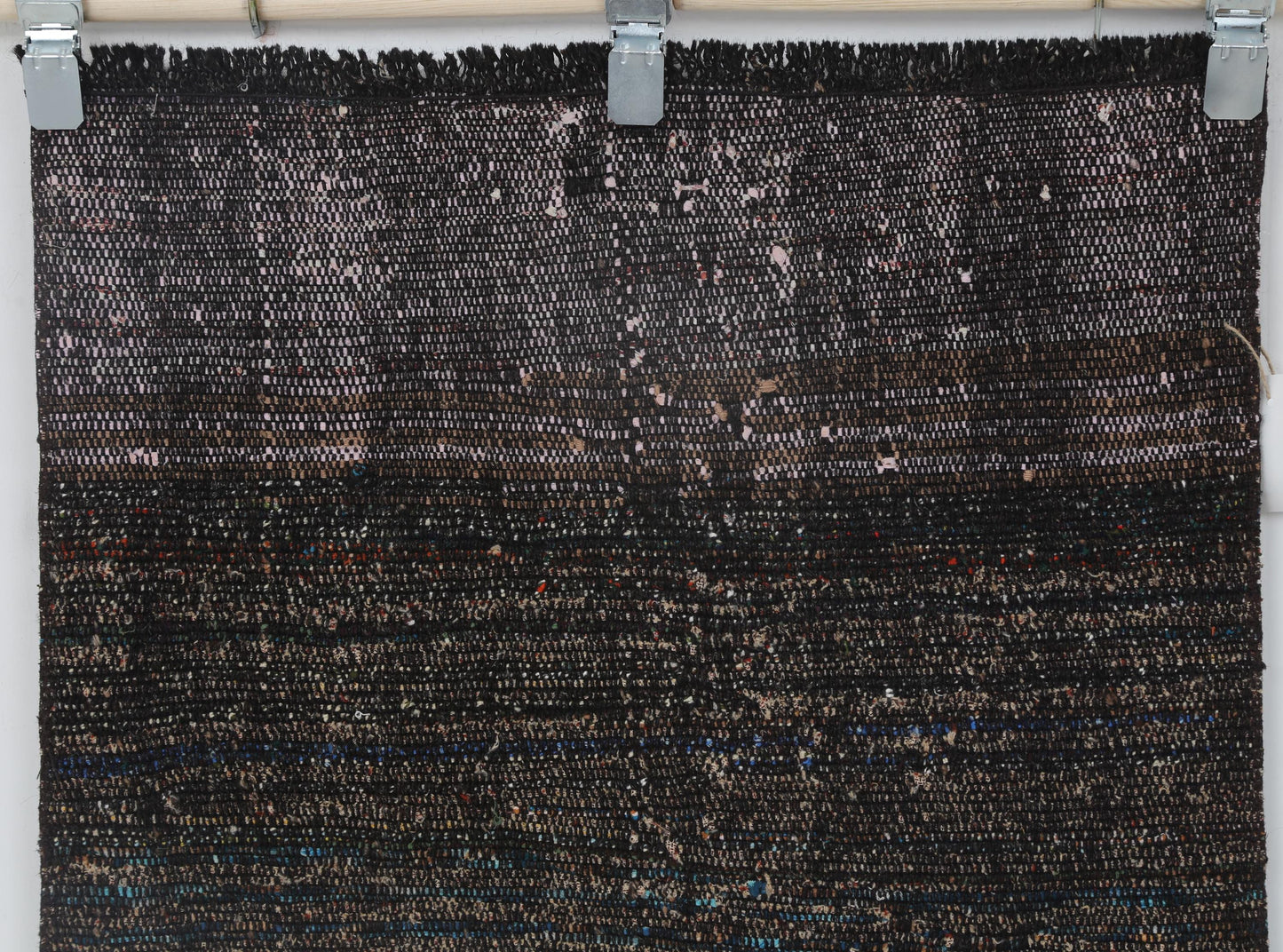 2x12 Vintage Turkish Flatweave Runner Rug, Black Red Striped Hallway Rug, Handmade Wool Cotton Long Runner