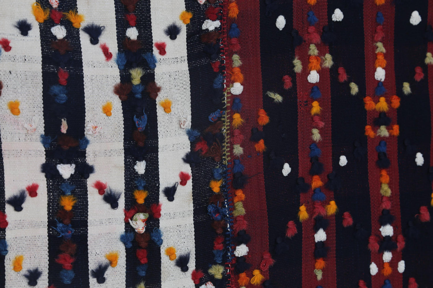 6x8 Vintage Kilim Curtain Rug, Red Black Striped Handmade Flatweave, Boho Wool Cotton Area Rug
