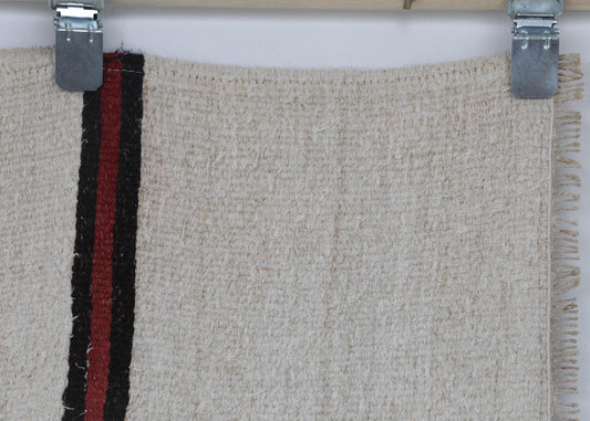 2x6 Vintage Hemp Runner Rug, Beige Striped Turkish Hallway Rug, Handmade Hemp Wool Narrow Runner