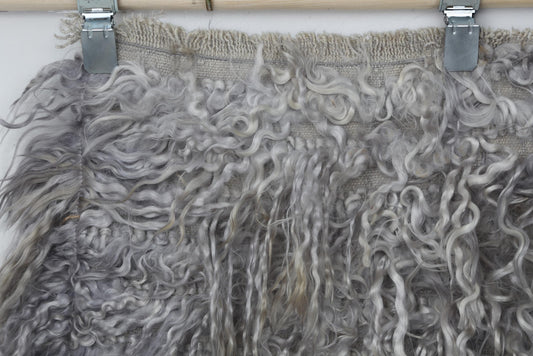 5x3 Vintage Turkish Tulu Runner Rug, Handwoven Filikli Wool Textile, Long Pile Gray Anatolian Rug, Hallway Decor