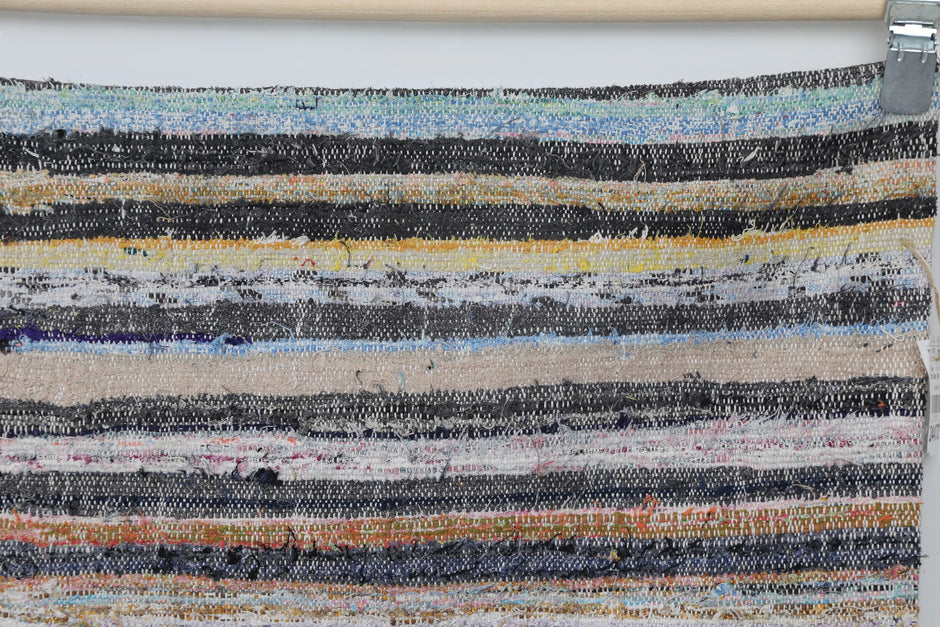 6x10 Vintage Turkish Kilim Caput Rug, Multicolor Striped Handmade Wool Cotton Area Rug, Large Flatwoven Floor Decor