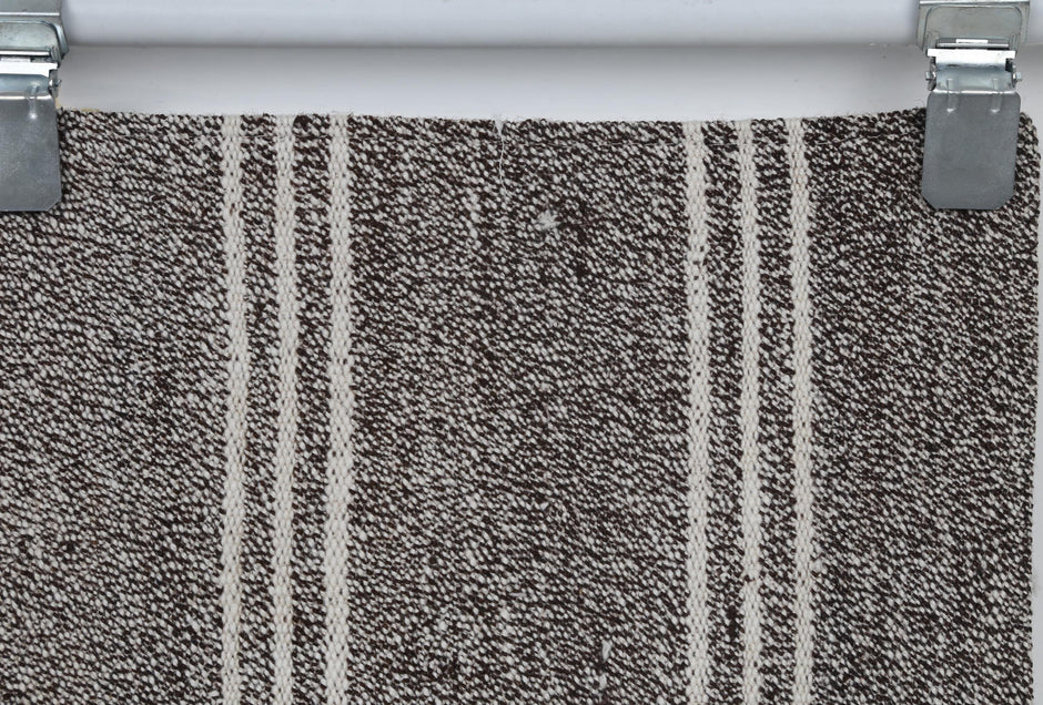 2x6 Vintage Turkish Flatweave Runner Rug, Handmade Wool Hallway Rug, Gray Striped Kilim Runner, Minimalist Entryway Carpet