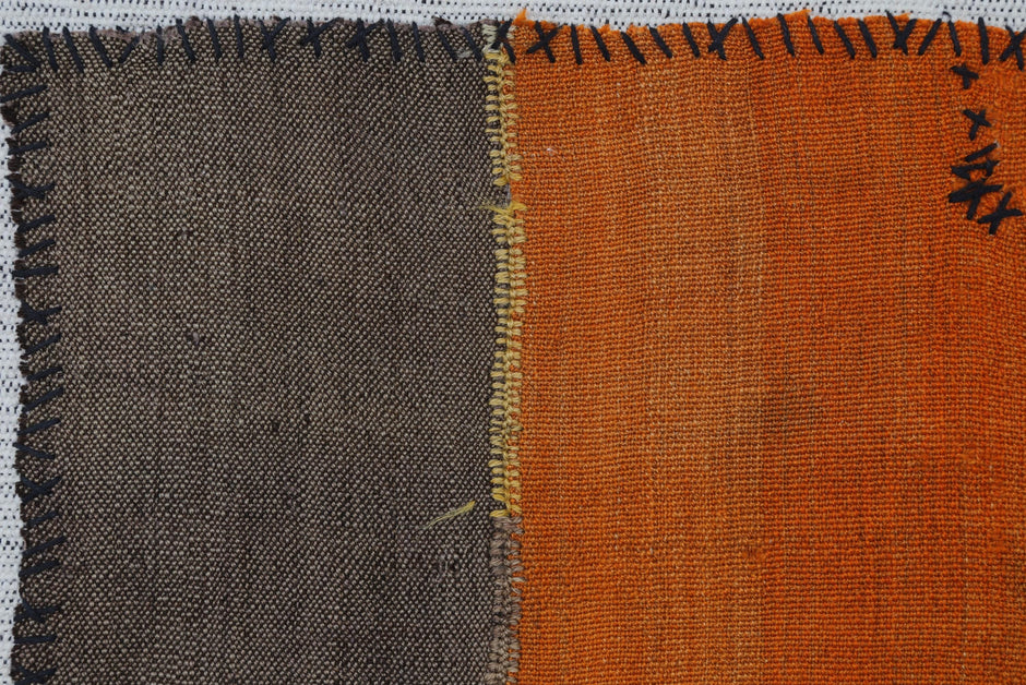3x4 Vintage Turkish Color Block Tapestry Rug, Handwoven Wall Hanging, Multicolor Textile Fiber Art Decor