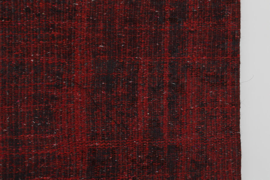 2x5 Vintage Turkish Runner Rug, Handmade Wool Cotton Hallway Rug, Distressed Red Entryway Accent Rug