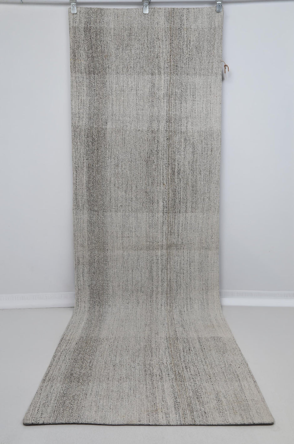 3x10 Vintage Turkish Flatweave Runner Rug, Handmade Wool Cotton Hallway Rug, Neutral Beige Long Rustic Runner