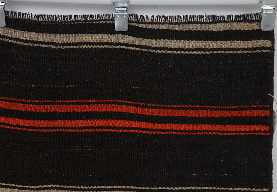 4x4 Vintage Turkish Striped Tapestry Rug, Handmade Black Wall Hanging, Wool Cotton Textile Wall Art, Boho Woven Decor,tapestry