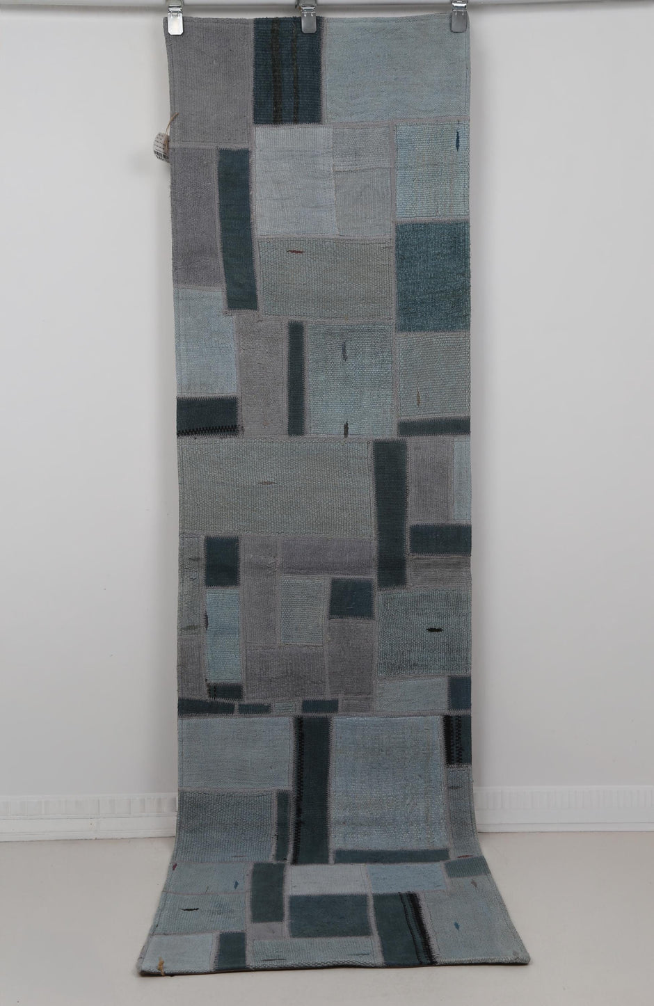 2x7 Handmade Hemp Patchwork Runner Rug, Vintage Turkish Hallway Rug, One of a Kind Entryway Carpet