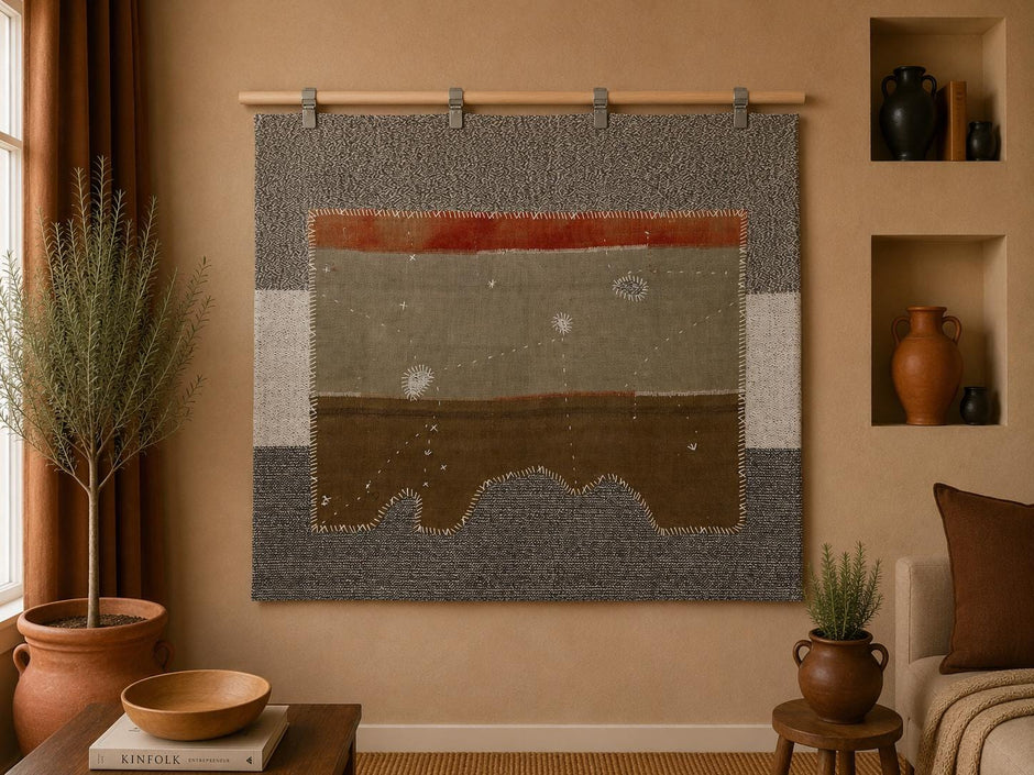 3x4 Handmade Wool Tapestry Rug, Turkish Textile Wall Hanging, One of a Kind Fiber Art,