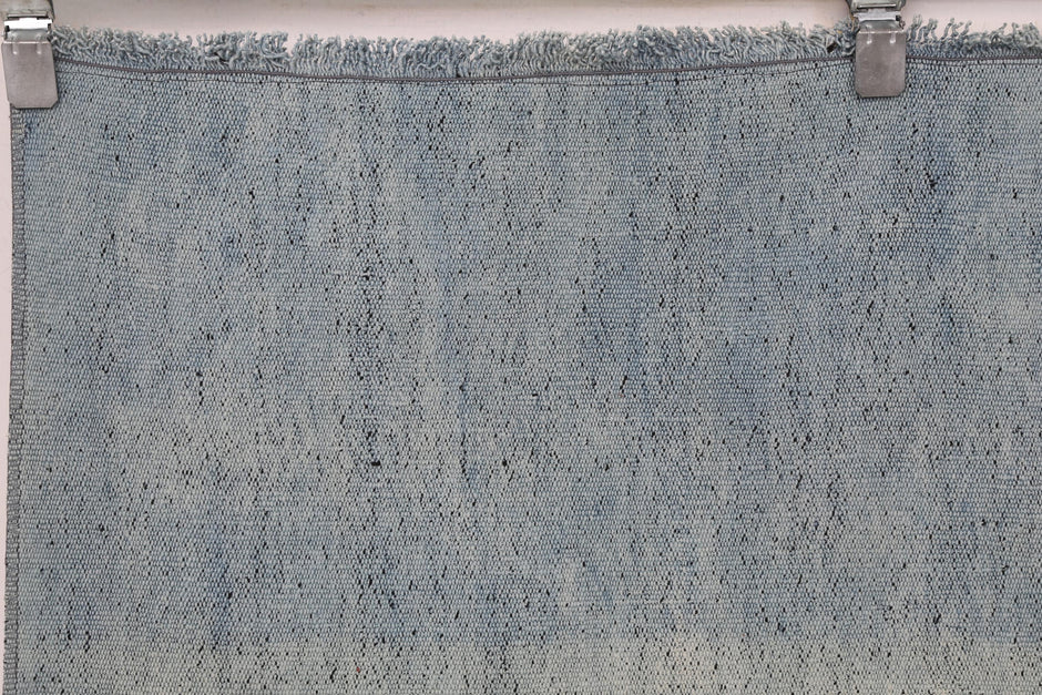 Vintage Hemp Rug 6x6, Blue Turkish Hemp Old Rug, Minimalist Natural Fiber Area Rug