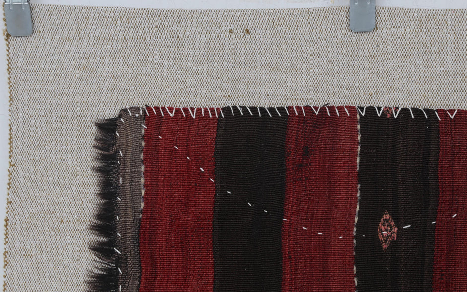 3x4 Handmade Wool Tapestry Rug, Tribal Textile Wall Hanging, Rustic Fiber Art Decor