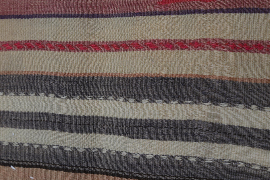 3x4 Vintage Turkish Wool Tapestry Rug,Kilim Wall Art, Geometric Woven Textile Wall Hanging