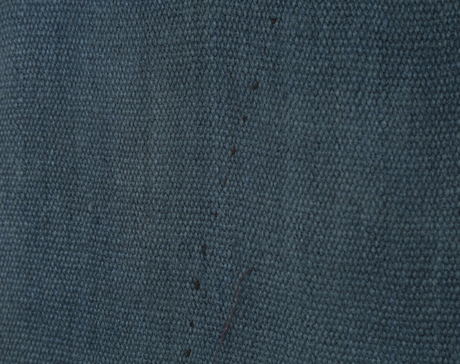 3x8 Vintage Turkish Hemp Rug, Turquoise Hemp Runner, Solid Blue Vintage Rug, Handmade Turkish Runner Rug