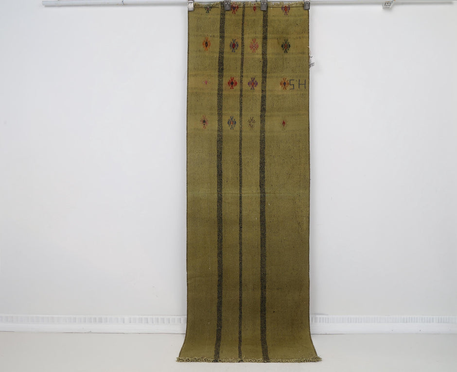 2x7 Vintage Turkish Flatweave Runner Rug, Handmade Wool Kilim, Narrow Hallway Rug, Vintage Anatolian Runner