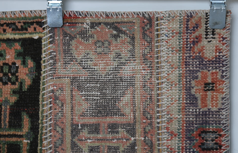 Vintage Turkish Runner Rug 2'3 x 10'2 ft, Multicolor Patchwork Hallway Runner, Long Handmade Corridor Rug