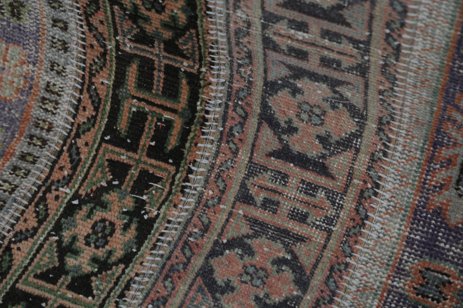 Vintage Turkish Runner Rug 2'3 x 10'2 ft, Multicolor Patchwork Hallway Runner, Long Handmade Corridor Rug