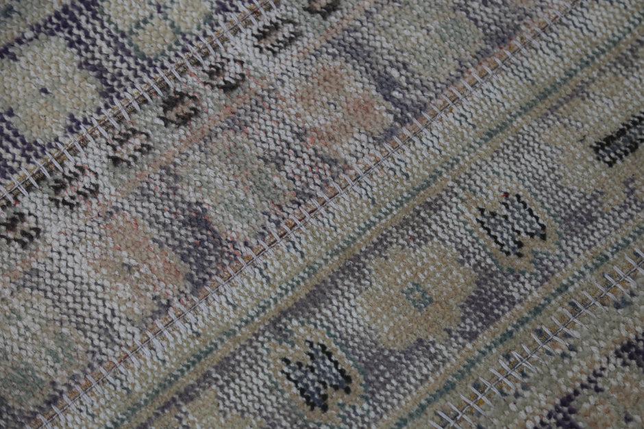 Vintage Turkish Runner Rug 1'11 x 10'9 ft, Beige Brown Patchwork Runner, Long Hallway Rug