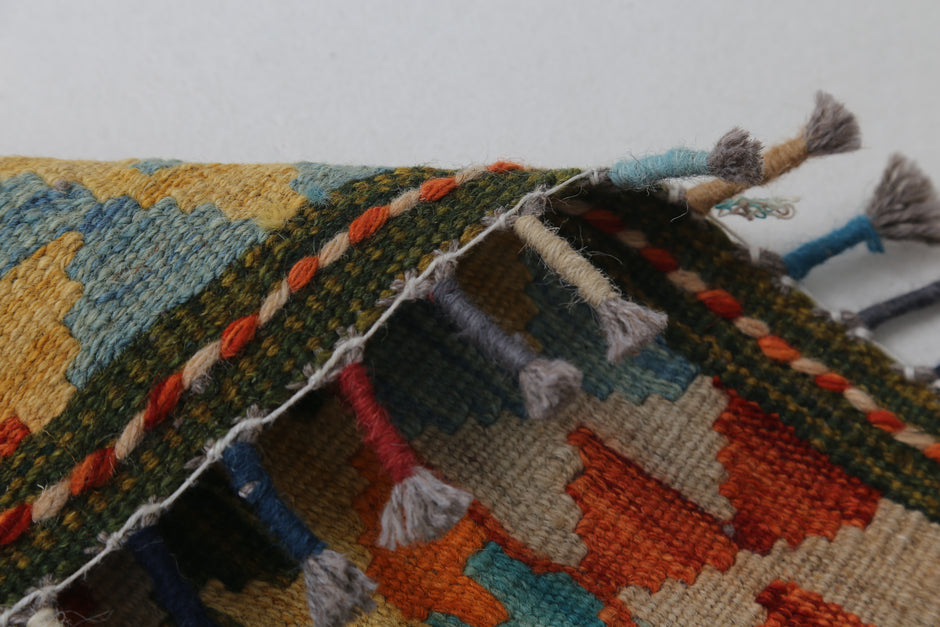2x3 Vintage Turkish Kilim Rug, Multicolor Oriental Wool Accent Rug, Handmade Flatweave Small Rug
