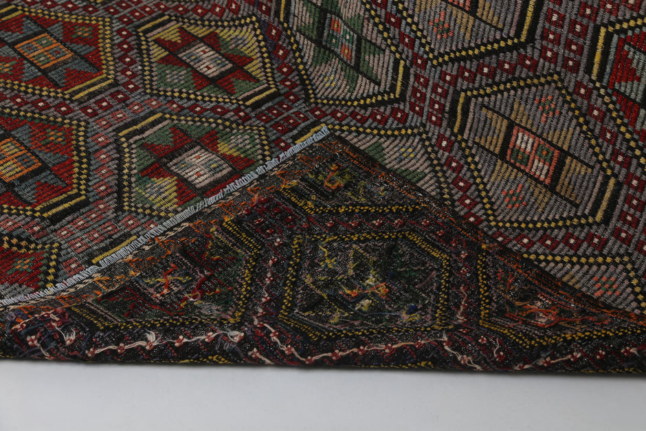 6x9 Vintage Turkish Kilim Rug, Multicolor Oriental Flatweave Wool Area Rug, Handmade Boho Tribal Decor