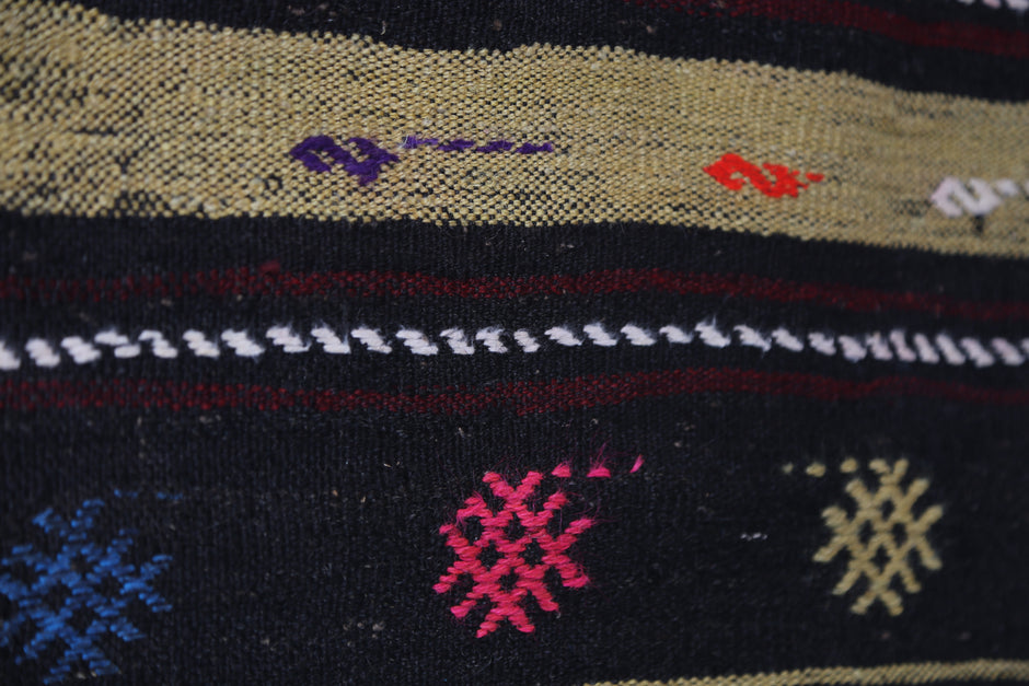Vintage Turkish Kilim Runner, Handmade Wool Tribal Boho Hallway Rug