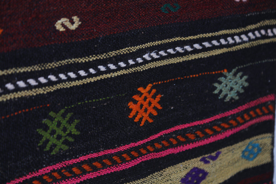 Vintage Turkish Kilim Runner, Handmade Wool Tribal Boho Hallway Rug