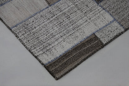 Vintage Patchwork Kilim Runner Rug, Handmade Wool Cotton Hallway Carpet