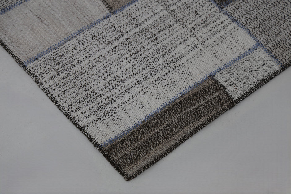 Vintage Patchwork Kilim Runner Rug, Handmade Wool Cotton Hallway Carpet