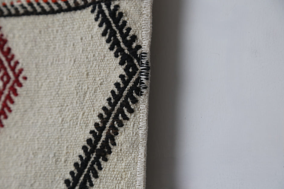 2'4 x 4'0 Vintage Turkish Kilim Rug, Handmade Wool Beige Multicolor Striped Tribal Doormat