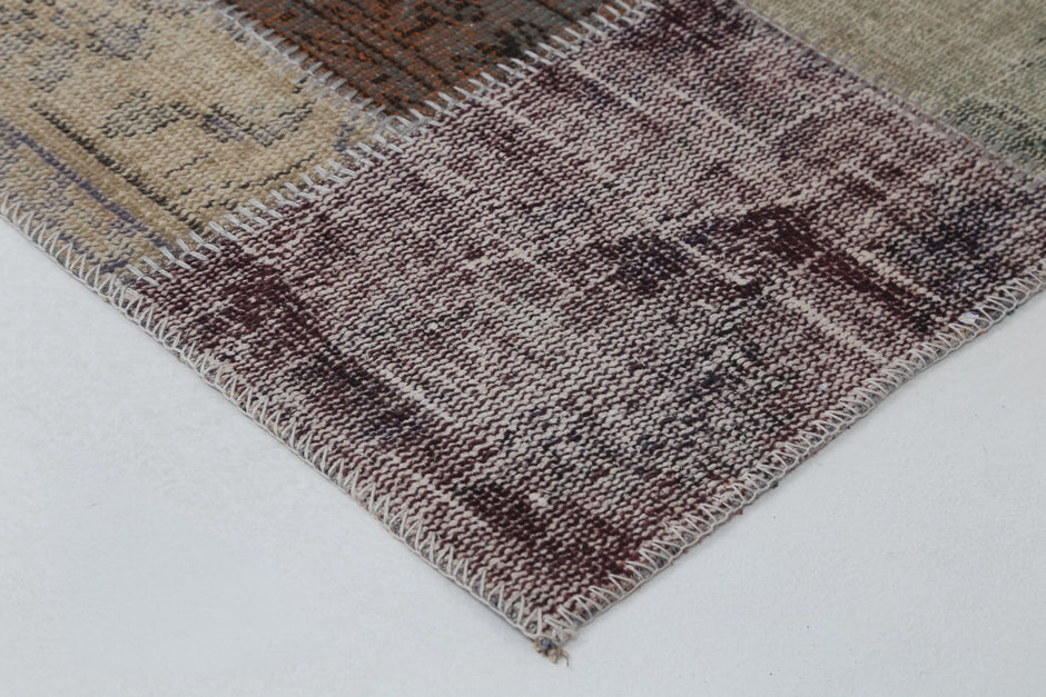 2x8 Vintage Patchwork Runner Rug, Multicolor Turkish Handmade Wool Cotton Hallway Rug, Narrow Boho Runner