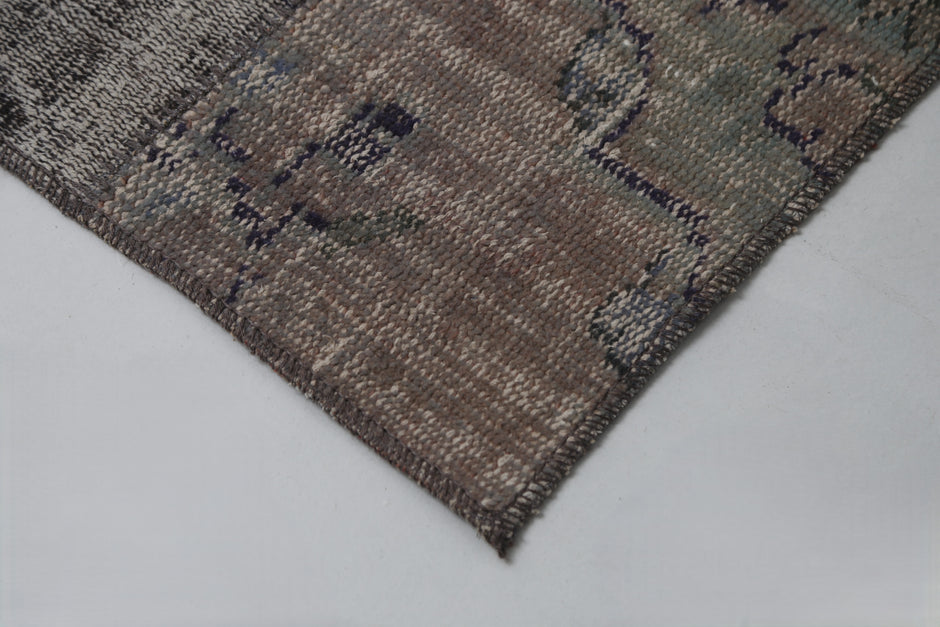2'3 x 7'7 Vintage Turkish Patchwork Runner Rug, Handmade Wool Cotton Multicolor Hallway Rug