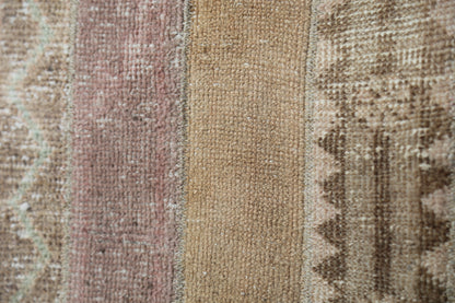 Vintage Patchwork Runner Rug, Handmade Wool Cotton Hallway Carpet