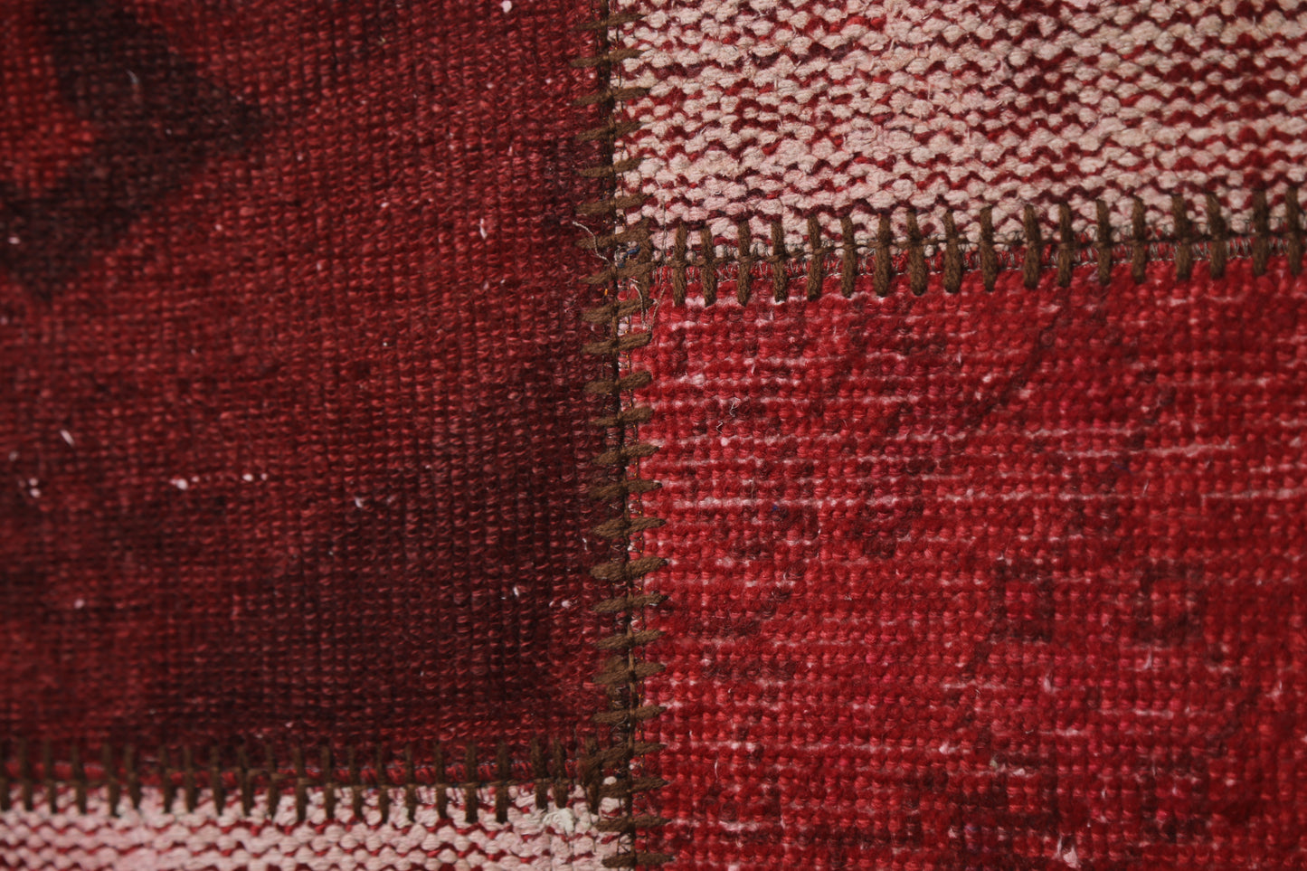 2'5 x 7'6 Vintage Turkish Patchwork Runner Rug, Handmade Wool Cotton Red Hallway Rug